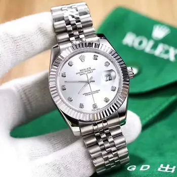 

Silver case Luxury Datejust- watch sapphire glass suit both man and women Automatic glide smooth second hand AAA watches 53