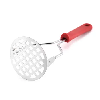 

Stainless Steel Pusher / Potato Masher with Broad Mashing Plate for Smooth Mashed Potatoes Fruit Vegetable Tools Press Crusher