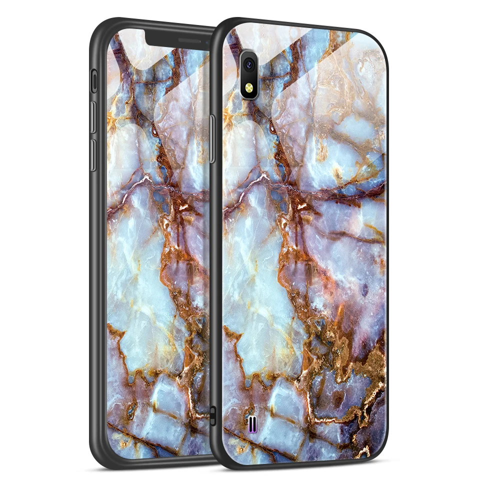Для samsung Galaxy A10 A30 A20 A40 A50 модный защитный чехол из ТПУ для samsung A105F A305F A405F A505F жесткий чехол из закаленного стекла - Цвет: W345