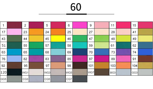 white Clothing 60 TouchFIVE 30/40/60/80/168 Цвет маркер для рисования набор двойной головой художественный эскиз жирной на спиртовой основе маркеры для школы анимации Manga - Цвет: white Clothing 60