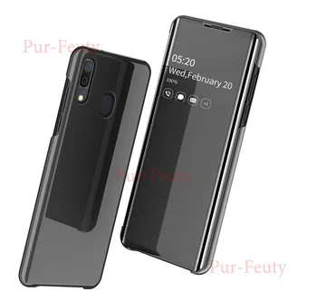 

Case For Samsung Galaxy A30 2019 SM A305F/DS Mirror Smart Clear View Flip Holder protection Cover For GalaxyA30 A 30 SM-A305F/DS