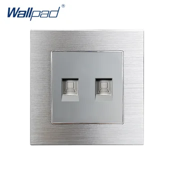 

Dual Computer Socket Network Data Ethernet RJ45 CAT6 Wallpad Grey Aluminum Alloy Panel Electric Wall Socket