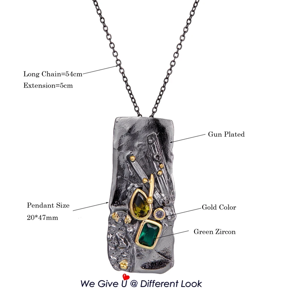 Koop DreamCarnival1989 Nieuwe Black Gold Collection Rectanglar Hanger Ketting Voor Vrouwen Moet Hebben Overdreven Persoonlijkheid Gift WP6678