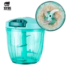 YAJIAO 900ML Multifunction Meat Grinder Mincer Food Processor for Kitchen Meat Fruit Salsa Pepper Onion Nut Hand-Powered Chopper