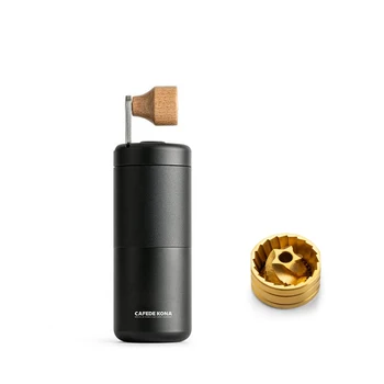 

manual coffee grinder hand mill dual bearings to fix central shaft sharp stainless steel burr point to point coarseness adjuster