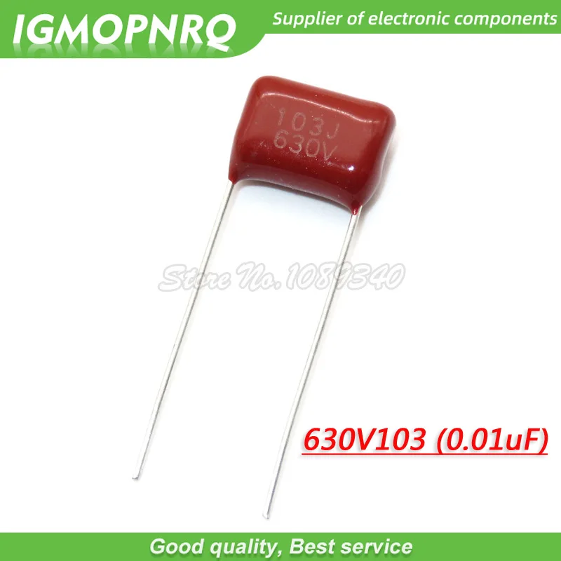 10 шт. 630V103J 0 01 мкФ шаг мм нФ 630 в 103 CBB полипропиленовый пленочный конденсатор 630V103J-P10