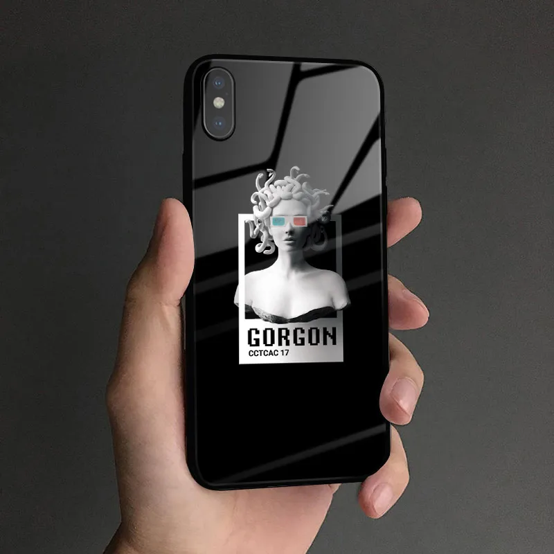 Medusa gorgon Эстетическая статуя из закаленного стекла мягкий силиконовый чехол для