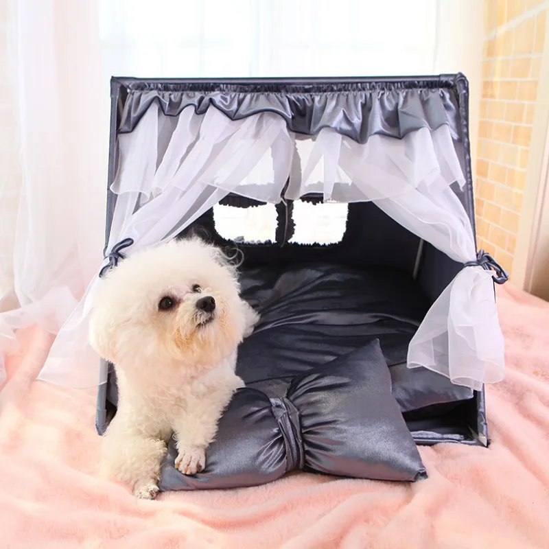 

Factory Pet Triangle Tent Teddy Small and Medium-sized Dogs Summer Indoor Dog House Dog House Cat House Washable Pet House