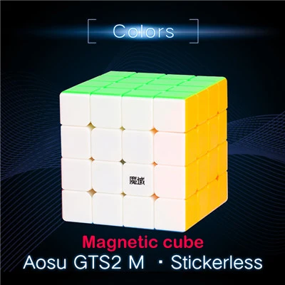 MoYu Aosu GTS2M 4x4x4 Магнитный магический скоростной Куб Профессиональный Stickerless GTS2 м магниты головоломка Cubo magico игрушки для детей - Цвет: GTS2M-Stickerless