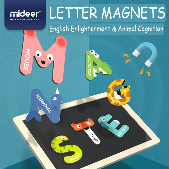 MiDeer – autocollants magnétiques avec lettres de l'alphabet