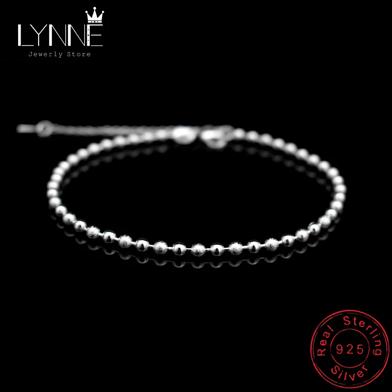 Anklet Bracelets Silver Anklets Ankle Chain Classic Small Round Ball Bead Anklets Foot Chain 925 Sterling Silver Ladies Foot Anklet Bracelet Women Jewelry