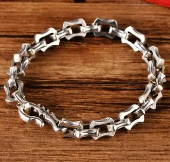 

New Arrival Pure Silver Bracelet Men's Dragon Bone Bracelet Heavy Gold 55g