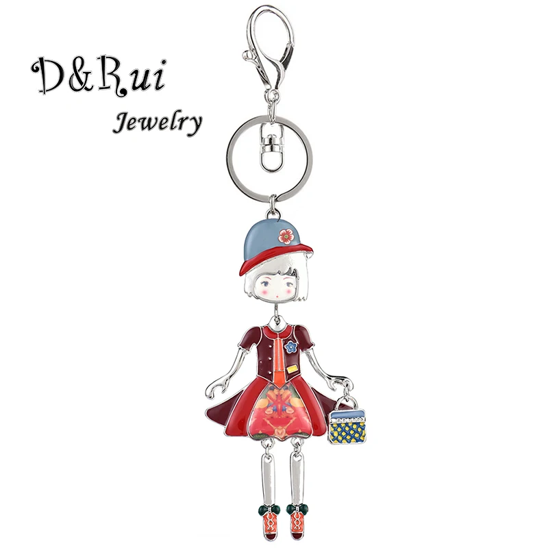 2019 New High Quality Cute Doll Car Bag Pendant Keychain Women's Girl Key Chains Ring Fashion Jewelry Accessories Gift for Women |