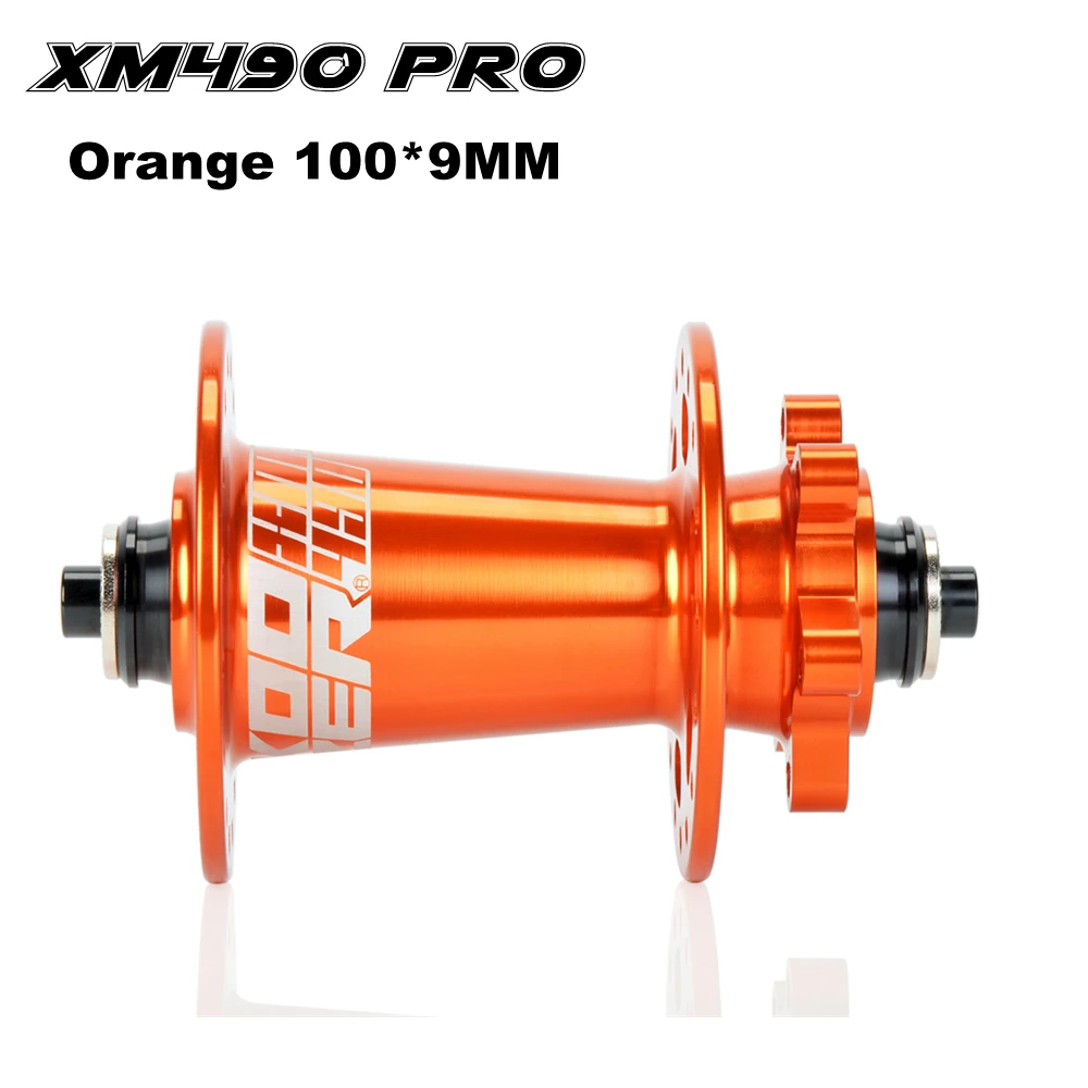Koozer XM490 PRO 32H велосипед Красочные ступицы 4 подшипника MTB дисковые тормозные ступицы горный велосипед ступица задняя 10*135 мм QR 100*15 12*142 мм через - Цвет: Orange 100x9mm