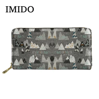 

Women Wallet Adventure Awaits Pattern Leather Purse Female Zipper Long Purse for Coin/Phone/Credit Card Ladies Bags