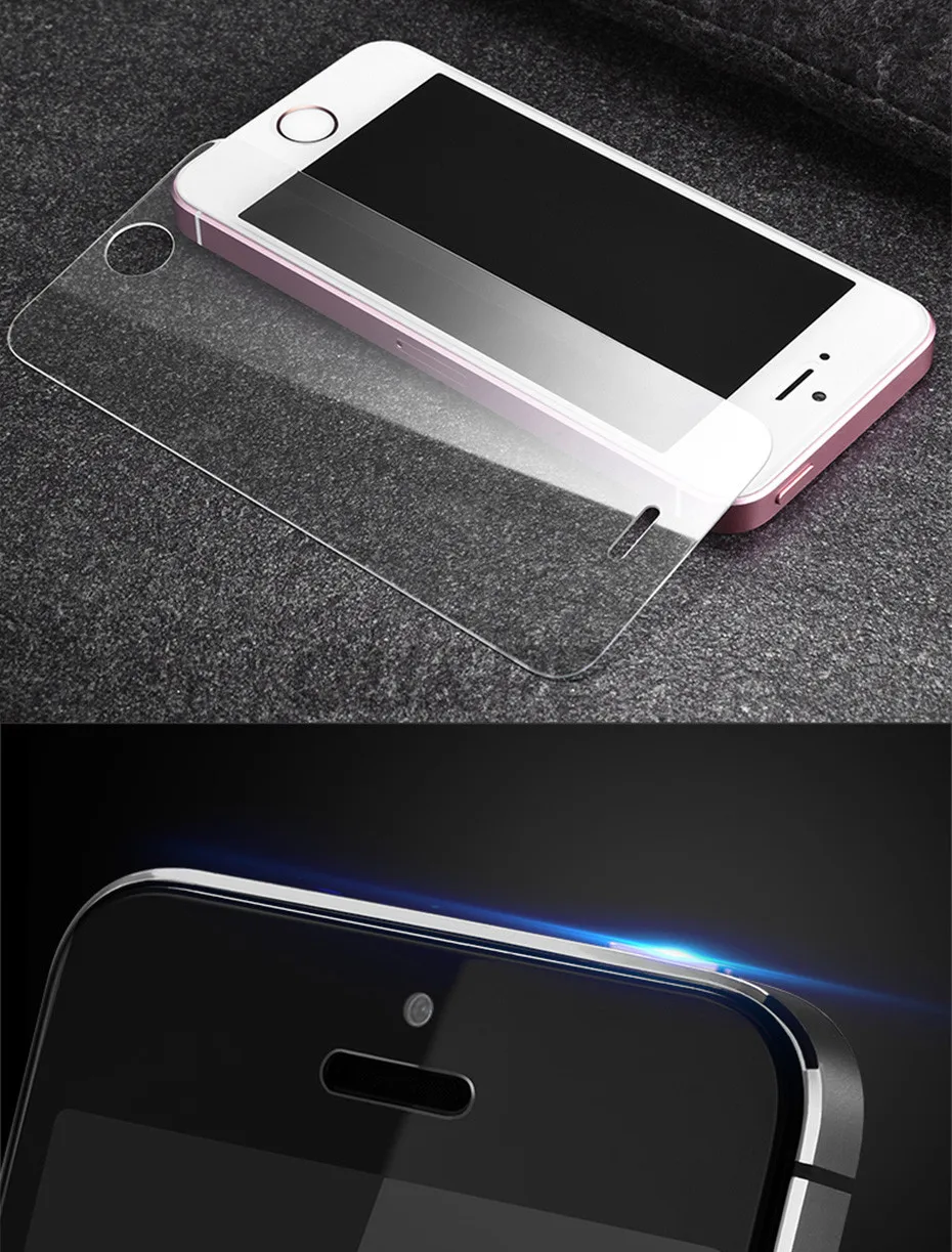 Закаленное защитное стекло 9H для iPhone 5 5S SE 5 6 6s 6s 7 8 plus, Защитная пленка для iPhone 5 5S