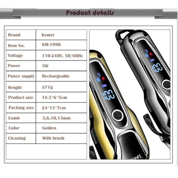 

100-240V professional hair clipper for barber rechargeable hair trimmer hair shaving machine electric hair cutting beard cut
