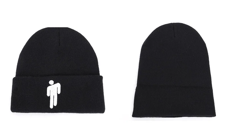 Новая мода Billie Eilish вышивка Beanie для женщин и мужчин вязаная зимняя шапка твердая хип-хоп мягкая шапка черепки теплая кость Unise