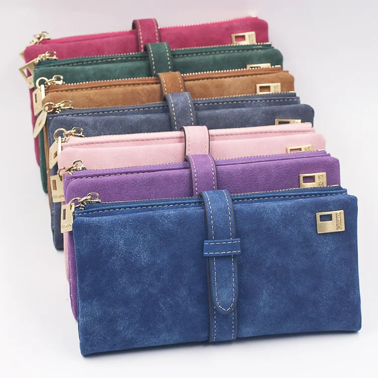 Leather Women Wallet Hasp Small and Slim Coin Pocket Purse Women Wallets Cards Holders Luxury Brand Wallets Designer Purse