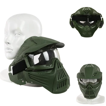 

Military Tactical Mask Men Protective Safety Hunting Shooting Masks Airsoft Paintball Combat Mask Accessories with Glasses