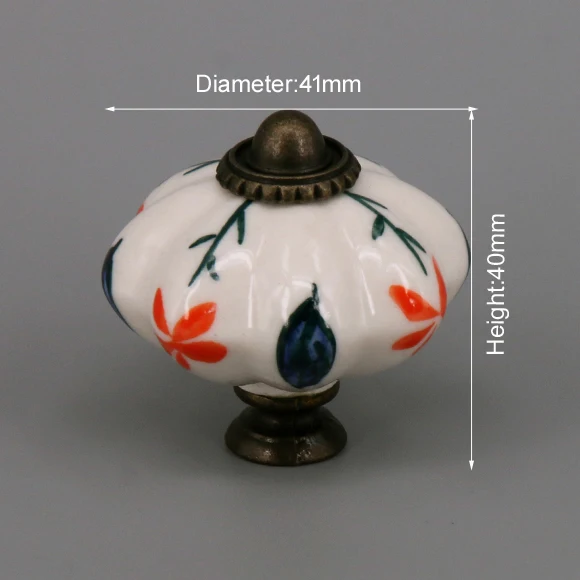 One Piece Vintage Ceramic Door Knobs for Cabinet Drawer, Closet Cupboard Wardrobe  furniture door  Pull Handle CHK06
