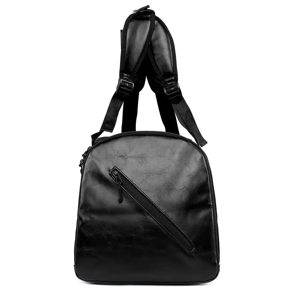 VICUNA POLO, Большой Вместительный мужской кожаный рюкзак для путешествий с карманом для обуви, Повседневная однотонная черная Дорожная сумка для мужской сумки