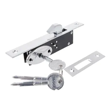 

Durable Aluminum Alloy Sliding Door Hook Lock Cross-shaped Key Bolt Locks For Framed Glass Door
