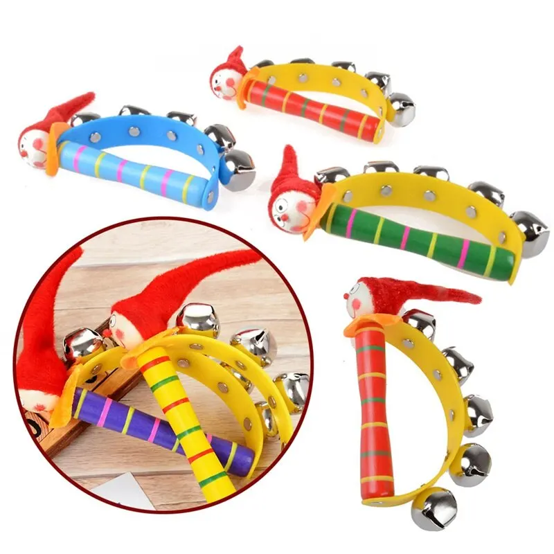 

New Arrival Wooden Shaking Handbell Rattle Sound Toy Musical Instrument Gift For Baby Kid Child Toys For Fun