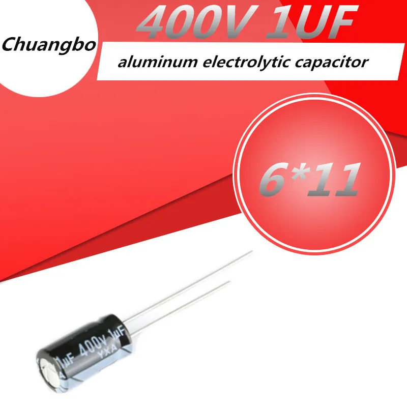 Высококачественный Алюминиевый электролитический конденсатор 400В 1мкф 6*11 мм 1