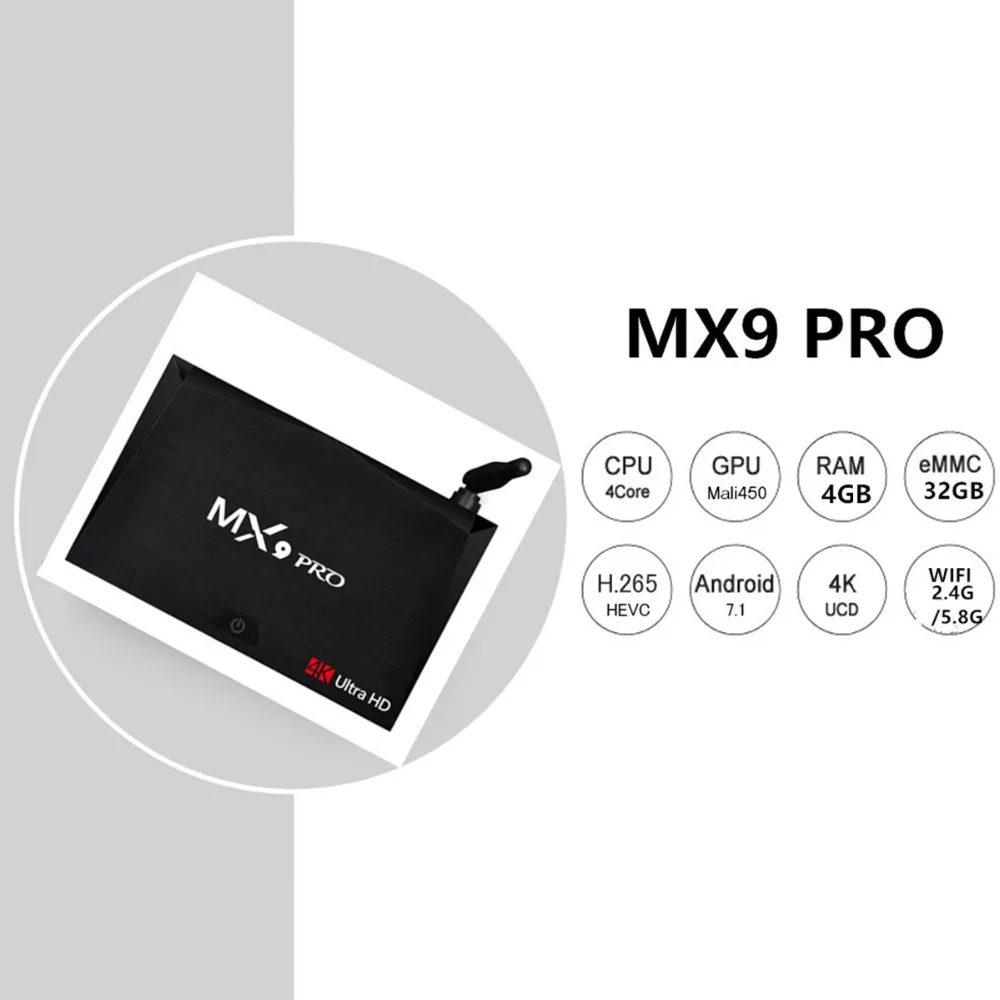 MX9 Pro 4 ГБ 32 ГБ Android 7,1 tv Box RK3328 Четырехъядерный 4K VP9 3D 2,4G 5G WiFi BT4.1 смарт-приставка PK X96 X96 MINI