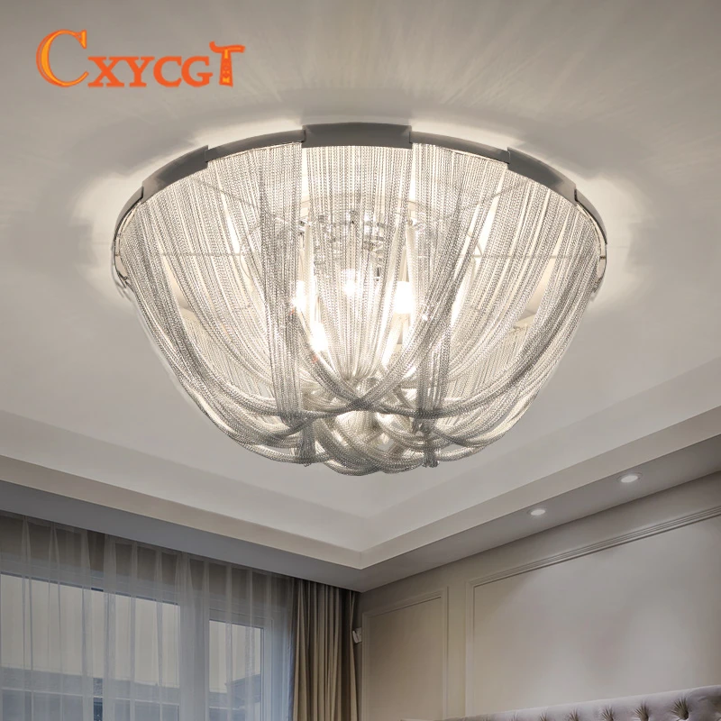 

Modern Fixture Ceiling Lights With Aluminum Chain Dceorating For Dining Room Bedroom Daily Lighting