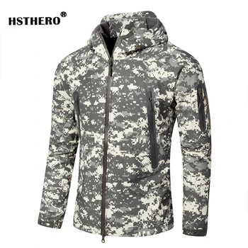 

Waterproof Military Tactical Men Jacket Hiking Jogging Coat Camouflage Soft Shell Army Jackets Man Hooded Shark Skin Clothing