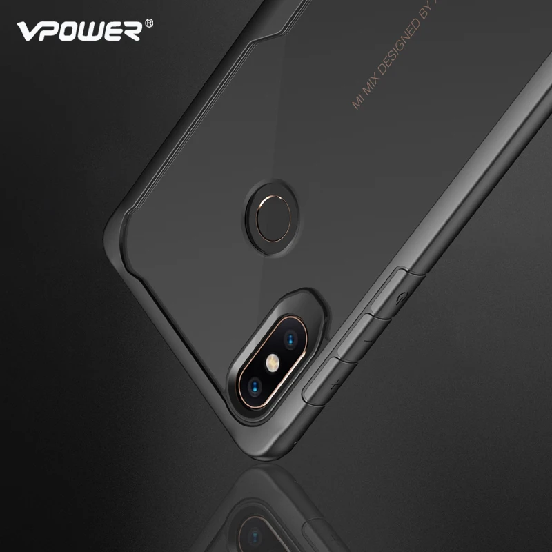 For Xiaomi Mi Mix 2s case VPOWER Crystal Clear Phone protection soft + hard hybrid PC for xiaomi mi mix mix2s cover |