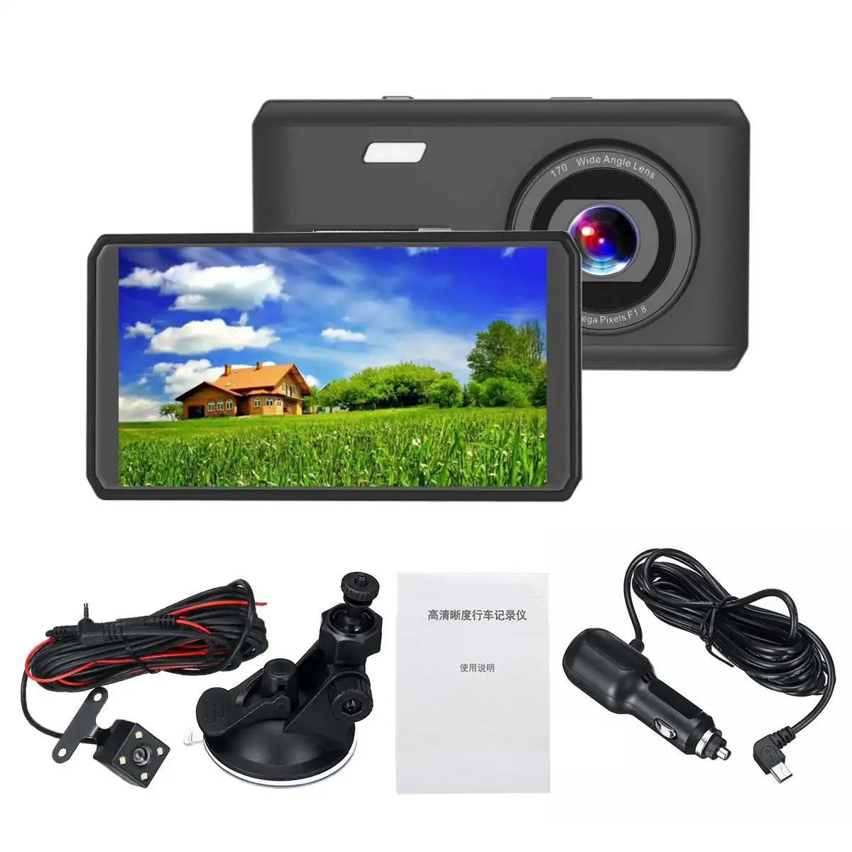 Audew 1080P 4,5 дюймов FHD автомобильный видеорегистратор черная приборная панель ночного видения камера видео Функция касания экрана рекордер циклическая запись мини-камера