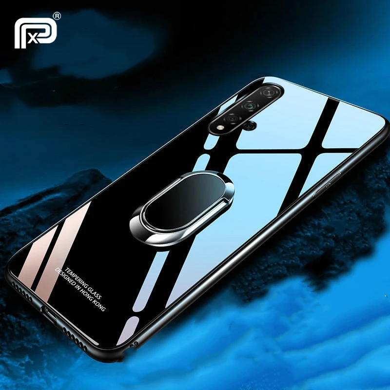 Для Huawei Nova 5T чехол из закаленного стекла Твердый для Nova5T с магнитным кольцом