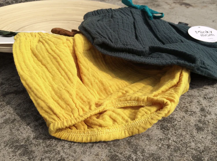 Minkymom/детская одежда из Южной Кореи; хлопковые двухслойные газовые брюки для маленьких мальчиков и девочек; треугольные брюки