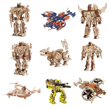 

Simulation Robot 3D Jigsaw Puzzle wooden Model Adult Children Manual Diy Assembling Wisdom Toys