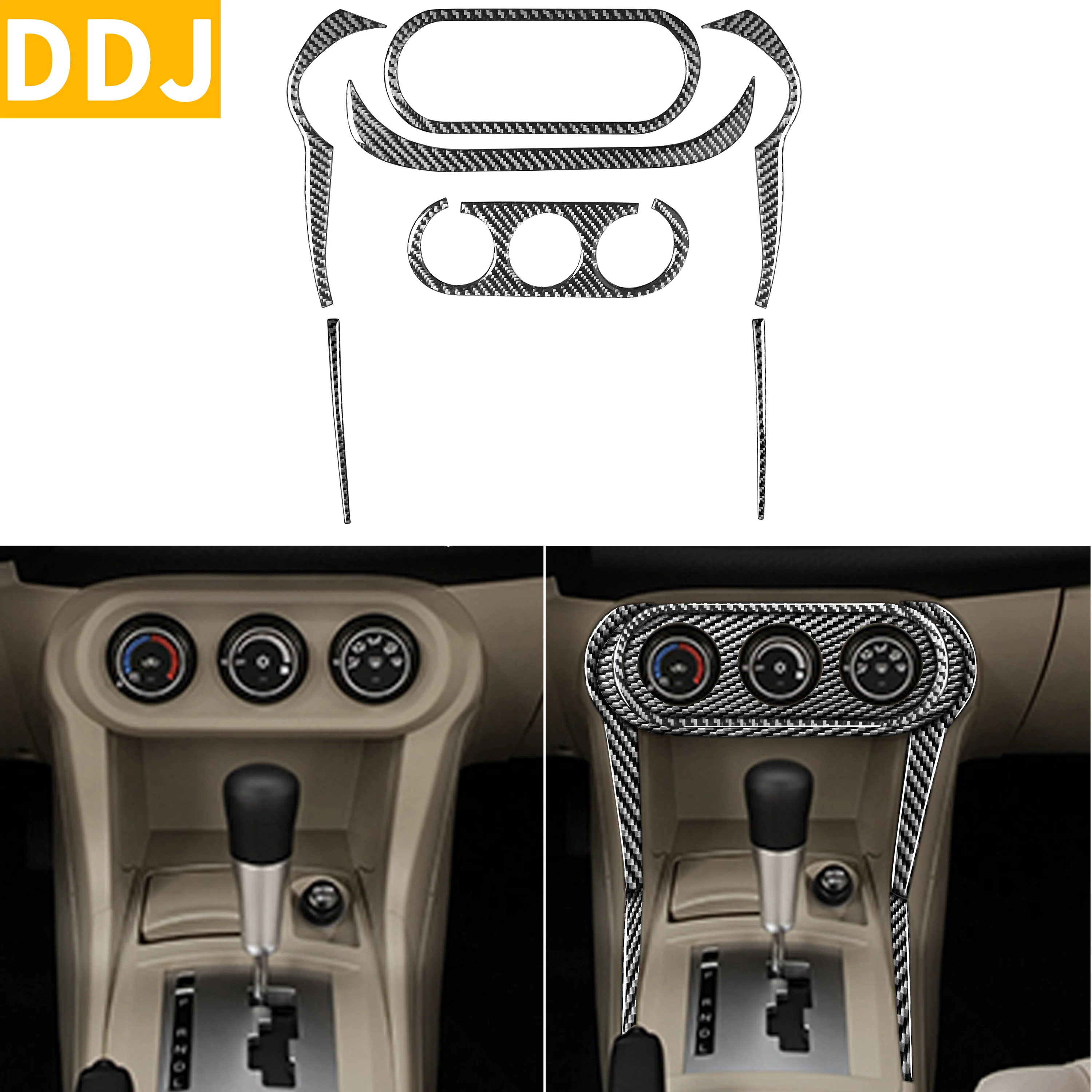 For Mitsubishi Lancer ES DE GTS 2008-2015 Carbon Climate Control Console Accent Button Frame Sticker Cover Trim Car Accessories