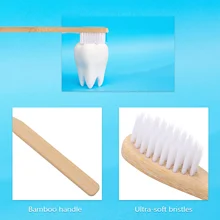 Bamboo Toothbrush with Dense Bristles Manual Toothbrushes Set for Adults Oral Care Environmental Soft Bamboo Toothbrush
