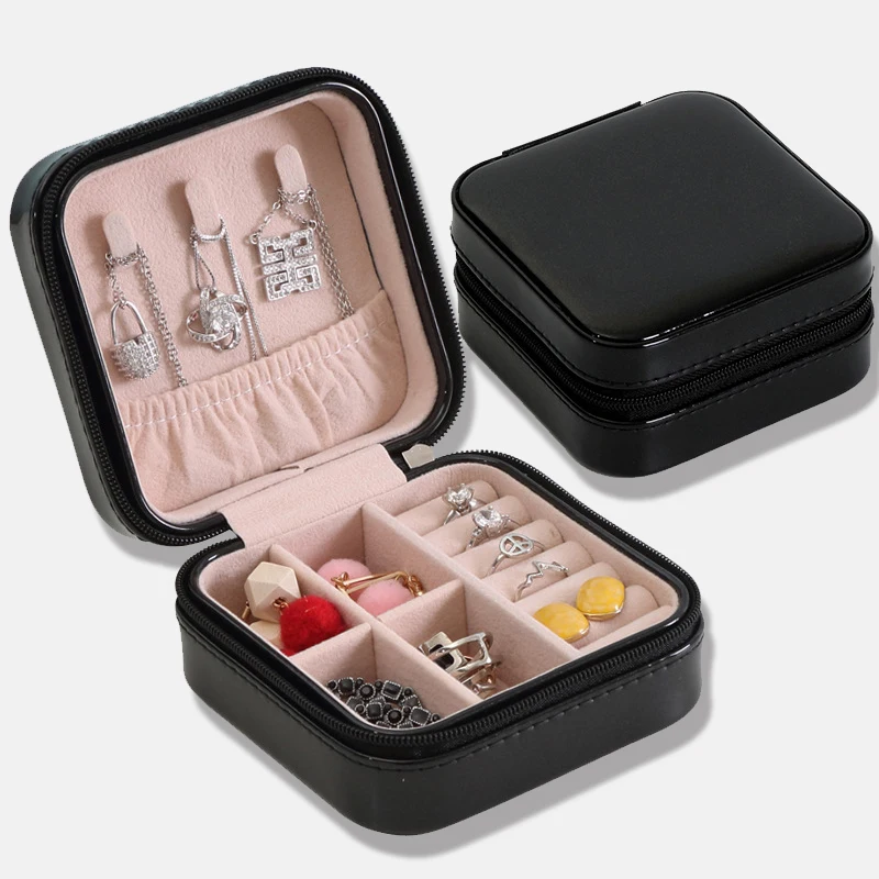 New Jewelry Storage Box Travel Makeup Box Makeup Lipstick Storage Necklace Birthday Gift Jewelry Storage Box make up organizer - Цвет: B1