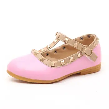 

New Children's Shoes Fashion Rivet Girls Single Shoes Ballet Flats Kid Girl Party School Shoes Kids Eu 21-36