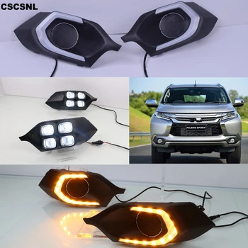 

2PCS Turn Signal Car LED For Mitsubishi Pajero Sport 2016 2017 2018 2019 DRL Daytime running lights 12V ABS Fog Lamp Cover