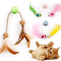 Новые игрушки для домашних животных с перьями, присосками, кошками, фальшивыми птицами, царапинами, кошками, перьями, настенными присосками
