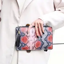 Модная женская сумка-мессенджер из искусственной кожи Boa, сумка из змеиной кожи с кисточками, модная сумка через плечо, клатч, Женская вечерняя сумка