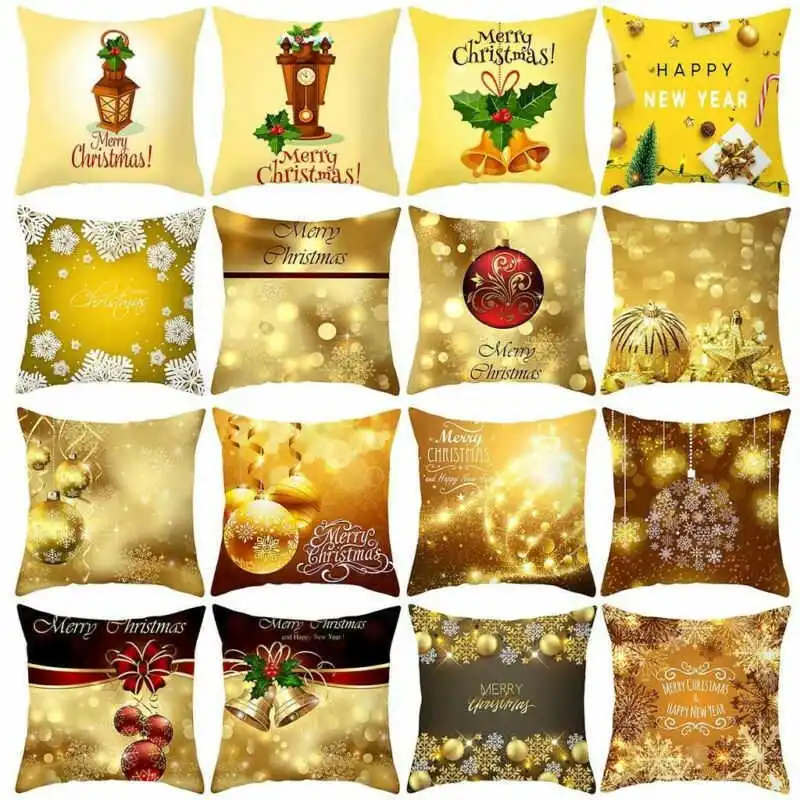 

Car Christmas Pillow Case Polytster Sofa Cushion Home Decor Cover 18" Festive