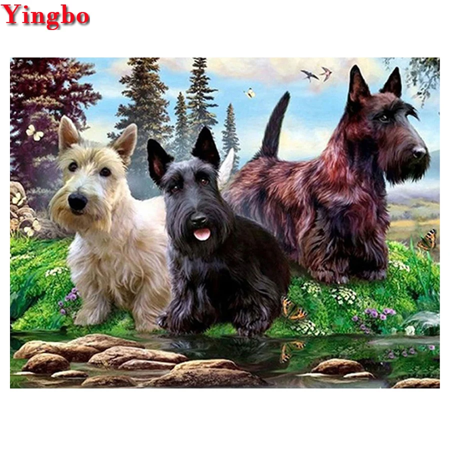 Diy 5d diamond painting Scottish terrier full square drill diamond embroidery animal cute Dog cross stitch mosaic rhinestones