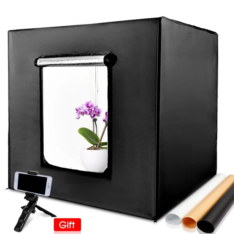 Dimmable Photo Studio Lighting 80 80cm Light box Prefessional Photography Backdrop Shooting Tent kit Photo Box