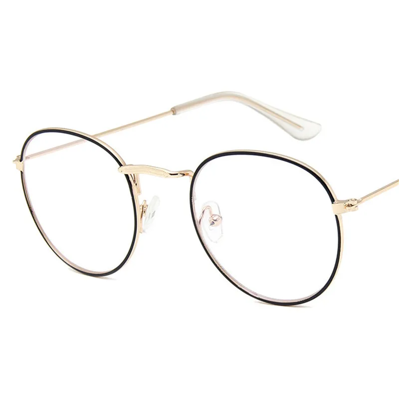 TTLIFE модные круглые винтажные очки женские металлические оправа с прозрачными линзами очки Оптические прозрачные очки женские зеркальные yjh0311 - Цвет оправы: YJHH031801502
