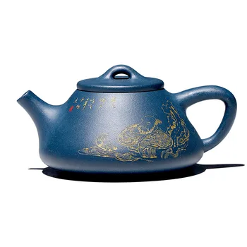 

Ancient Yue Tang Yixing Dark-red Enameled Pottery Teapot Famous Pure Full Manual Kungfu Online Teapot Household Tea Set