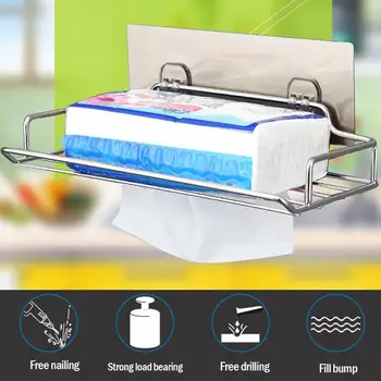 

Tissue Holder Stainless Steel Wall Mount Storage Rack Home Tray Soap Rack Paper Towel Holder Bathing Supplies Organizer